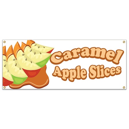 Signmission Caramel Apple Slices, 18 Inch x 48 Inch, Banner B-Caramel Apple Slices19