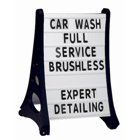 Aarco Roll A-Frame Double Sided Sidewalk Sign w/ Bright White Changeable Letterboard, 36''H x 24''W RAF-1