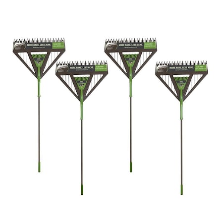 Ames 60 in. Steel Handle Poly Leaf Rake, 20 Dual Tines, 4-Pack 10000-07605