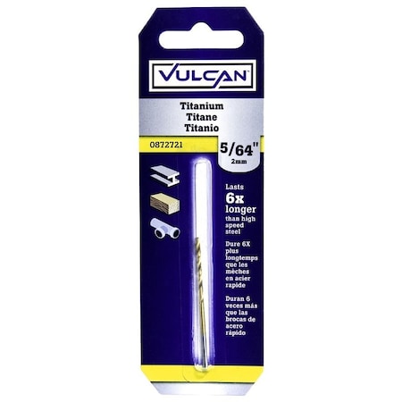 Vulcan 218221OR Jobber Drill Bit, 5/64 in Dia, 2 in OAL, Straight Shank PTA250651/218221O