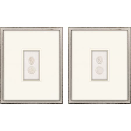 Homeroots Set Of Two Portrait Intaglio I Silver Framed Print Wall Art, 2PK 526067