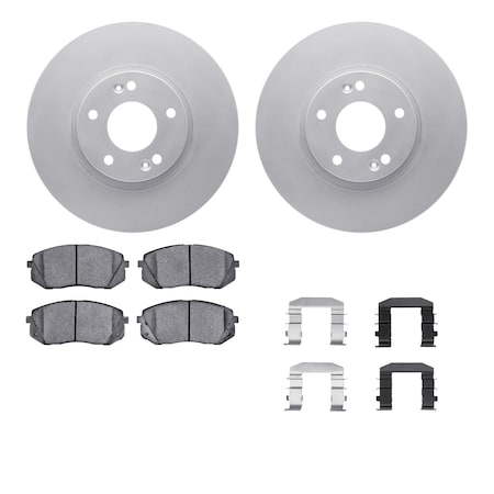 Dynamic Friction Co DFC GEOSPEC Coated Rotors with 5000 Brake Pads - Ceramic and Hardware 4512-21073