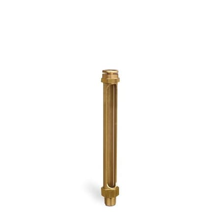 Oil-Rite Vented Straight Brass Gauge - 4 17/32in., 5 15/16in., 1/4in. Male NPT, 1/2in. dia B1144-23