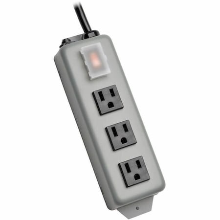 Tripp Lite Power Strip, Wall/Floor Mount, 5-15R, 5-15P, 6 ft., Gray 3SP