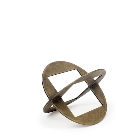 Homeroots 6" Gold Metal Geometric Orb Tabletop Sculpture 392460