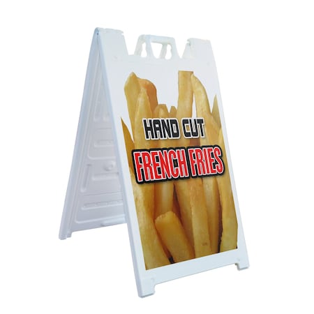 Signmission Hand Cut French Fries, A-Frame & 2 Sign Inserts, Heavy-Duty Plastic Frame SBHD-C-2436-Hand Cut French Fries