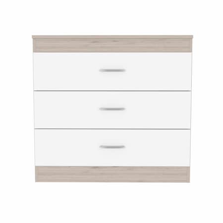 Homeroots 29" Light Gray and White Three Drawer Dresser 472120