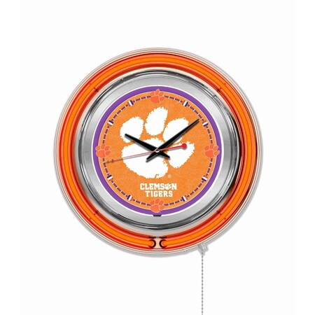 Holland Bar Stool Co Clemson Double Neon 15" Clock Clk15Clmson
