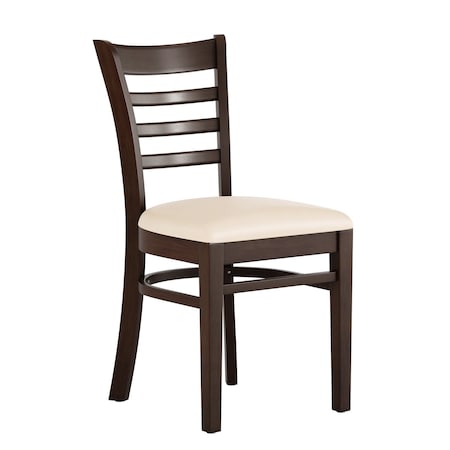 Flash Furniture HERCULES Ladder Back Walnut Wood Restaurant Chair - Tan Vinyl Seat XU-DGW0005LAD-WAL-TNV-GG