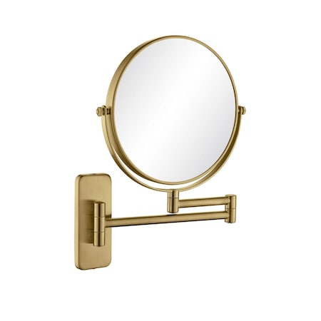 Kibi Wall Mount Magnifying Make Up Mirror - Brushed Brass KMM100BB