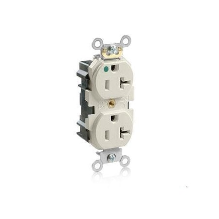 Leviton Straight Blade Receptacle, 5-20R, 20 A, 125V AC, Flush Mount, Self-Grounded M8300-HT