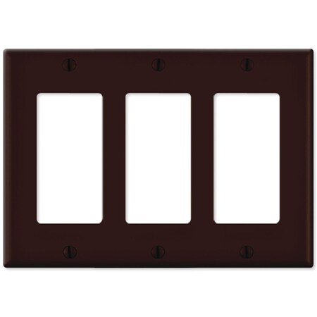 Ezgeneration LV80411x-LV80411B Decora Wallplate- Brown - 3 Gang EZ2985563