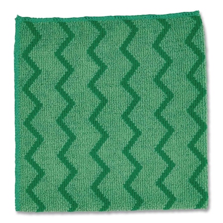 Rubbermaid Commercial Reusable Cleaning Cloths, Microfiber, 16 x 16, Green, PK12 FGQ62000GR00