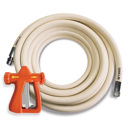 Sani-Lav Spray Nozzle with Hose, 50 ft L, White H50W3NP1