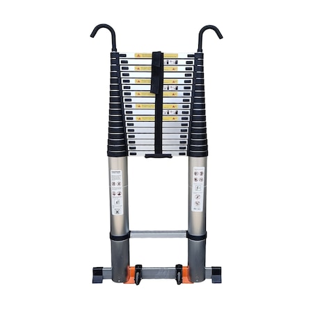 Wrightmaster 26.2 ft. Aluminum Extension Ladder with Hook and Mobility Wheels, 330 lbs. Load Capacity ZOR-1080-SLV