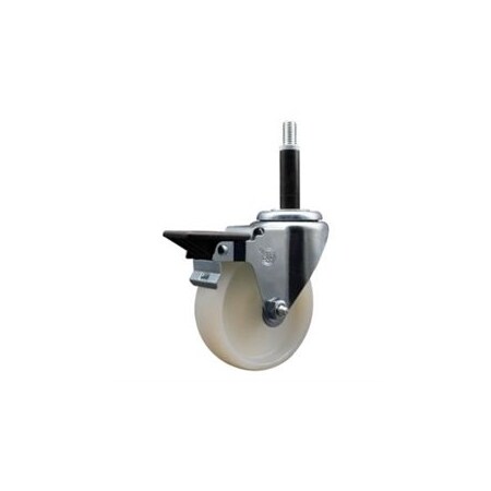 Service Caster 4'' Nylon Swivel 3/4'' Expanding Stem Caster with Brake SCC-EX20S414-NYS-PLB-34