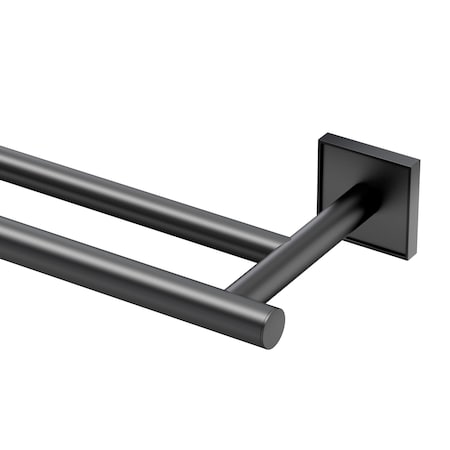 Gatco Mode 24" Double Towel Bar, Matte Black 5614MX