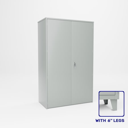 Pucel Heavy Duty Storage Cabinet with 6 in Legs, 48 in W x 84 in H x 24 in D, 4 Shelves, Gray HDSC-4878-24-4L