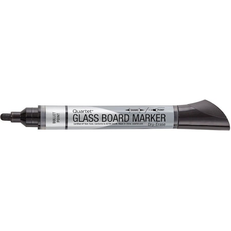 Quartet Glass Board Dry-Erase Markers, Low-Odor, 12/DZ, Black, PK12 QRT79553