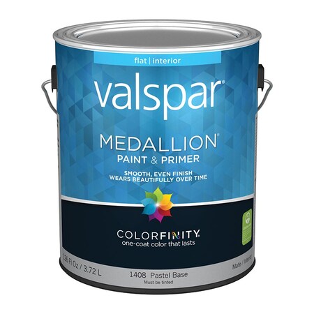Valspar 1 Gal Paint 1408 Pastel Base Medallion 100% Acrylic Interior Latex Paint & Primer, Flat 1408