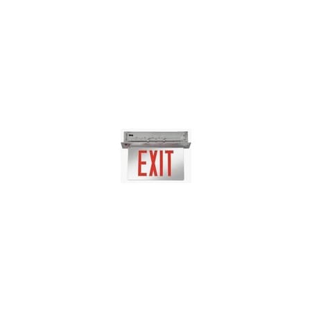 Lithonia Lighting 1-Sided LED Edge-Lit Exit Sign, Recessed Mount, Red Letters EDGR-1-RMR-M4