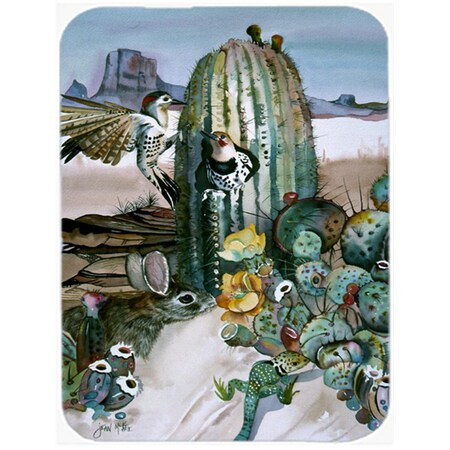 Carolines Treasures Cactus Flowers Glass Cutting Board- Large JMK1205LCB