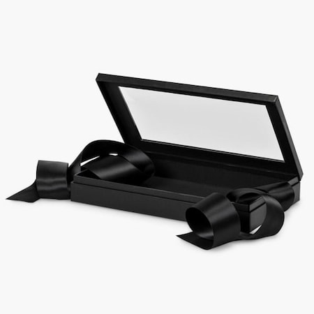 Nashville Wraps Black Window Box with Ribbon, Large Single Layer 10x6x1.5, 12PK BFB8BK