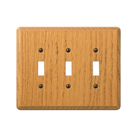 Amerelle 901TTTL 3 Toggle Light Oak Contemporary Wood Wall Plate 3500766