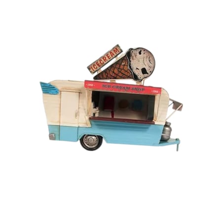 Homeroots Ice Cream Trailer Metal Model 376342