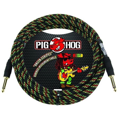 Pig Hog ''Rasta Stripes'' Instrument Cable, 10-Feet PCH10RA