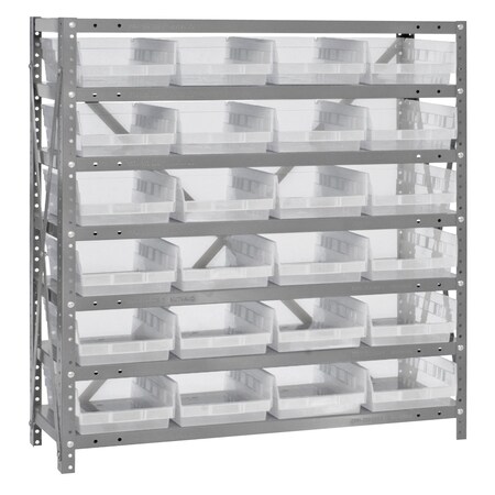 Quantum Storage Systems 18X39 SHELF UNIT W/24 BINS CLEAR 1839-108CL