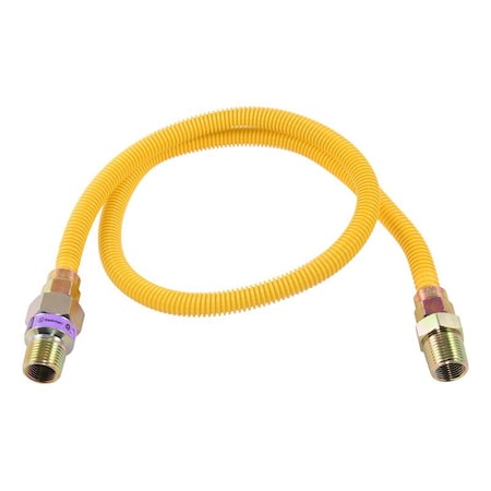 Eastman Gas Connector, 1/2 in, MIP, Stainless Steel, Epoxy-Coated, 36 in L, 3/8 in OD 10YE50V036B