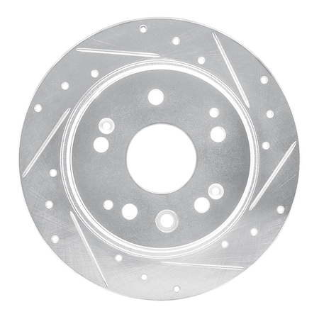 Dynamic Friction Co DFC Brake Rotor - Drilled and Slotted - Silver 631-58017R