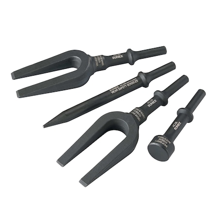 Sunex Air Hammer Chisel Pneumatic Separator 4 Piece Set In Portable Tool Roll ACS4