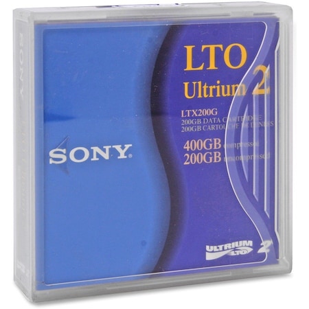 Sony LTO Ultrium Tape Cartridge, 200GB/400GB Capacity LTX200G/4