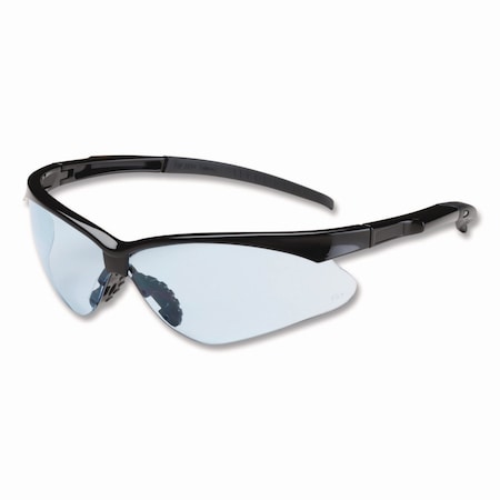 Bouton Optical Safety Glasses, 99.99% UVA; 99.99% UVB; Anti-Scratch, Light Blue Lens, Black Frame 250-28-0003