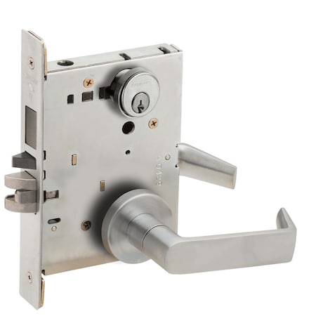 Schlage Storeroom Mortise Lock with Deadbolt and Vandlgard, 06A Design, Satin Chrome LV9480P 06A 626
