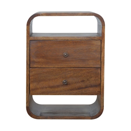 Homeroots 22" Brown Solid Wood Three Drawer Nightstand 651511