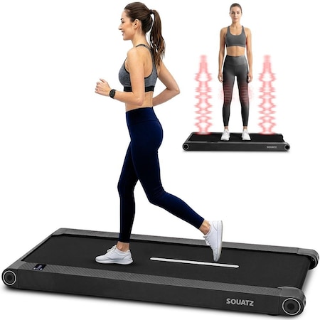 Squatz 2-in-1 Walking Pad Treadmill with Vibration Plates, Compact Under Desk Walking Pad with Remote SQWPV15BK