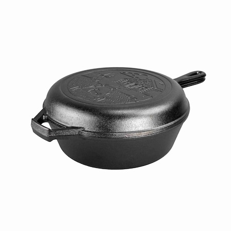 Lodge Wanderlust 3.2 Quart Seasoned Cast Iron Cabin Combo Cooker LCCWND