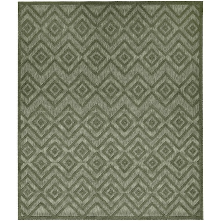 Homeroots 9' X 12' Dark Green And Light Green Geometric Indoor Outdoor Area Rug 551449