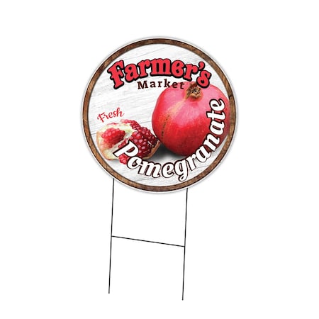 Signmission Farmers Market Pomegranate Double Sided Corrugated Plastic Circle Yard, C-24-CIR-DS-WS- Pomegranate C-24-CIR-DS-WS- Pomegranate
