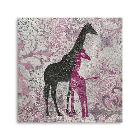 Homeroots Exotic Pink Giraffes Unframed Print Wall Art 398843