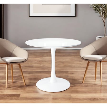 Homeroots 36" White Metal Dining Table 520865