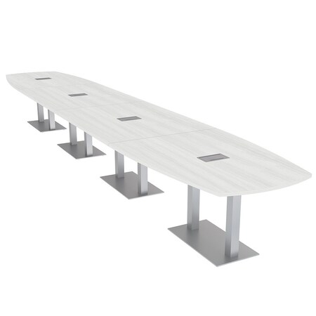 Skutchi Designs Arc Rectangle Meeting Room Table, 45 in W, 264 in L, White HAR-AREC-48x264-DOU-WA7976-ESIL