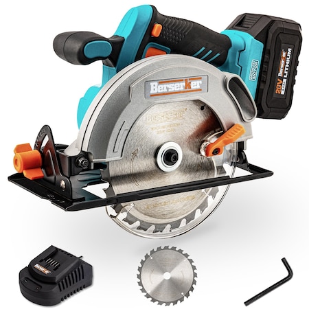 Wrightmaster 20V Brushless Cordless Circular Saw with 6-1/2" Blade, 4.0Ah Battery & Fast Charger, 4700 RPM ZR-139