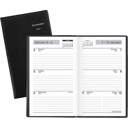 At-A-Glance DayMinder Weekly Pocket Planner, 6 x 3.5, Black Cover, 12-Month (Jan to Dec): 2025 SK48-00