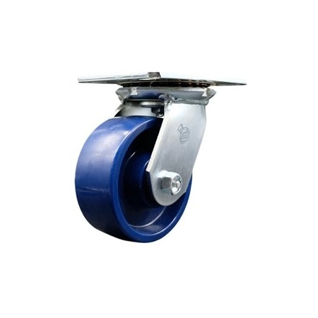 Service Caster 5 Inch Heavy Duty Top Plate Solid Poly Swivel Caster with Roller Bearing SCC SCC-35S520-SPUR