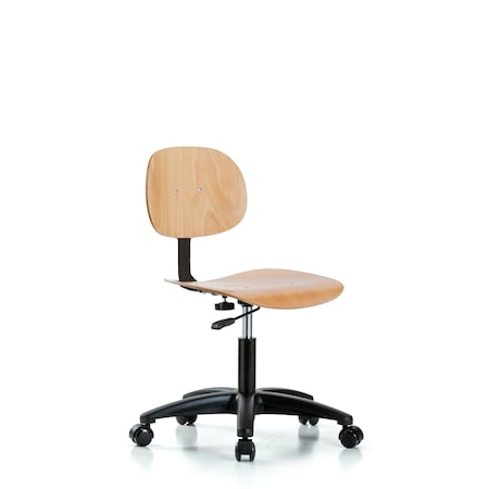 Blue Ridge Ergonomics Desk Chair, Wood, Casters, Weight Capacity: 300 lb. BR-WDHCH-RG-RC