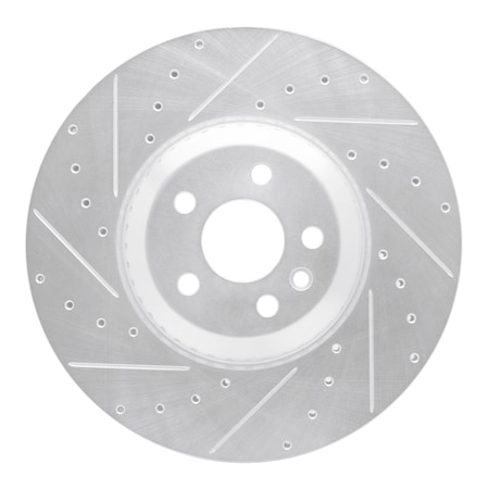 Dynamic Friction Co DFC Brake Rotor - Drilled and Slotted - Silver 631-11033L